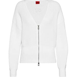 Hugo Boss Women's Sottella Knitted Cardigan, Natural102, Relaxed Fit Hugo Boss Women's Sottella Knitted Cardigan, Natural102, Relaxed Fit