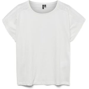 VERO MODA Women's Vmemily Ss Lace Tape Top Jrs Ga Noos, snow white, XS VERO MODA Women's Vmemily Ss Lace Tape Top Jrs Ga Noos, snow white, XS