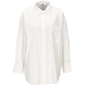 Tommy Hilfiger Women's CO Voile LS Button Down Shirt WW0WW45236, White, S-M Tommy Hilfiger Women's CO Voile LS Button Down Shirt WW0WW45236, White, S-M