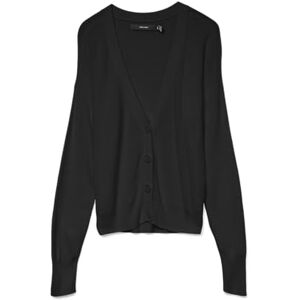 VERO MODA Women's Vmnewlexsun LS Short V-Neck Car Ga Noos Cardigan Sweater, Black, S VERO MODA Women's Vmnewlexsun LS Short V-Neck Car Ga Noos Cardigan Sweater, Black, S