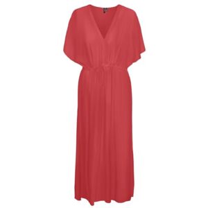 VERO MODA Women's Vmmenny Ss 7/8 Kaftan WVN Ga Noos Long Dress, Cayenne, L VERO MODA Women's Vmmenny Ss 7/8 Kaftan WVN Ga Noos Long Dress, Cayenne, L