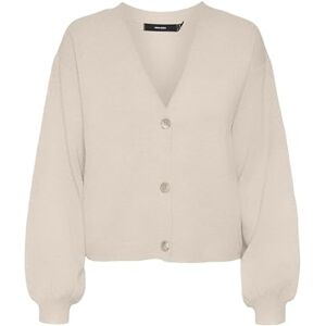 VERO MODA Women's Vmgold LS V-Neck Button Cardigan Ga, Birch, M VERO MODA Women's Vmgold LS V-Neck Button Cardigan Ga, Birch, M