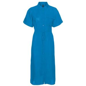 VERO MODA VMIRIS S/S Shirt Calf Dress WVN GA Noos, Ibiza Blue, M VERO MODA VMIRIS S/S Shirt Calf Dress WVN GA Noos, Ibiza Blue, M
