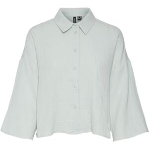 VERO MODA Women's Vmnatali Crop Shirt WVN Ga SPE Top, Silt Green, M VERO MODA Women's Vmnatali Crop Shirt WVN Ga SPE Top, Silt Green, M