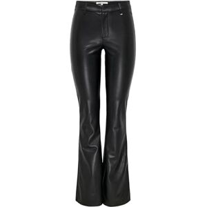 ONLY Women's Onlblake Mw Flared Faux Lea Pant PNT Trouser, Black, L / 32L ONLY Women's Onlblake Mw Flared Faux Lea Pant PNT Trouser, Black, L / 32L