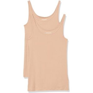 Amazon Essentials Women's Slim-Fit Thin-Strap Tank Top, Pack of 2, Medium Beige, L Amazon Essentials Women's Slim-Fit Thin-Strap Tank Top, Pack of 2, Medium Beige, L