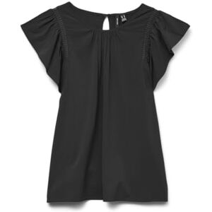 VERO MODA Women's Vmbella SS Lace Top WVN Ga Noos, Black, M VERO MODA Women's Vmbella SS Lace Top WVN Ga Noos, Black, M