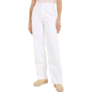Tommy Hilfiger Women Jeans Relaxed Straight High Waist, White (Th Optic White), 27W/32L Tommy Hilfiger Women Jeans Relaxed Straight High Waist, White (Th Optic White), 27W/32L