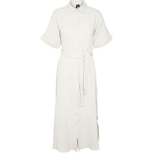VERO MODA Women's Vmnatali Nia 2/4 Calf Shirt Dress WVN, Snow White, S VERO MODA Women's Vmnatali Nia 2/4 Calf Shirt Dress WVN, Snow White, S