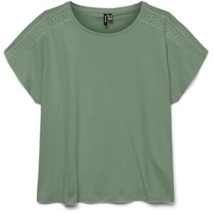 VERO MODA Women's Vmemily Ss Lace Tape Top JRS Ga Noos, Hedge Green, XS VERO MODA Women's Vmemily Ss Lace Tape Top JRS Ga Noos, Hedge Green, XS