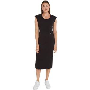 Tommy Hilfiger Women's Slim Rib DRS MIDI Cap Sleeve Black XS Tommy Hilfiger Women's Slim Rib DRS MIDI Cap Sleeve Black XS