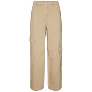 VERO MODA Women's Vmsif Mw Wide Cargo Pants Fabric Trousers, Brown, M / 32L VERO MODA Women's Vmsif Mw Wide Cargo Pants Fabric Trousers, Brown, M / 32L