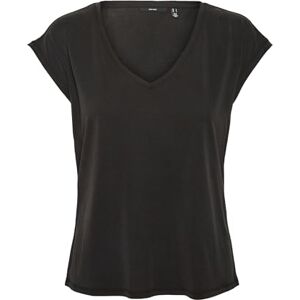 VERO MODA Women's Vmfilli SS V-Neck Tee Ga Noos T-Shirt Black S VERO MODA Women's Vmfilli SS V-Neck Tee Ga Noos T-Shirt Black S