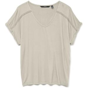 VERO MODA Women's Vmvanessa SS V-Neck Top JRS Ga, Birch, L VERO MODA Women's Vmvanessa SS V-Neck Top JRS Ga, Birch, L