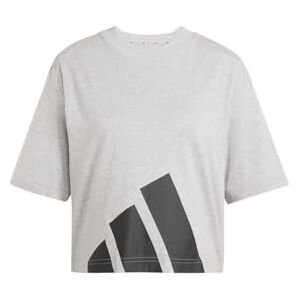 adidas Women's Essentials Big Logo Boyfriend T-Shirt, Medium Grey Heather/Black, S adidas Women's Essentials Big Logo Boyfriend T-Shirt, Medium Grey Heather/Black, S