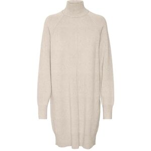 VERO MODA Women's Vmgold Link LS Short Highneck Dress Boo Dress, Birch, L VERO MODA Women's Vmgold Link LS Short Highneck Dress Boo Dress, Birch, L