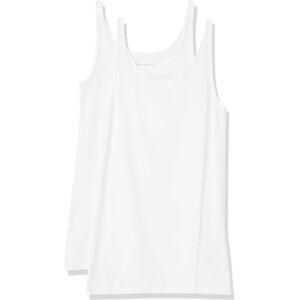 Amazon Essentials Women's Slim-Fit Thin-Strap Tank Top, Pack of 2, White, L Amazon Essentials Women's Slim-Fit Thin-Strap Tank Top, Pack of 2, White, L