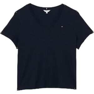 Tommy Hilfiger Women’s Short Sleeve V-Neck Slim Fit Cody T-Shirt, Blue (Desert Sky), 18 Tommy Hilfiger Women’s Short Sleeve V-Neck Slim Fit Cody T-Shirt, Blue (Desert Sky), 18