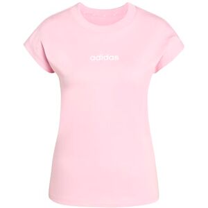 adidas Women's Essentials Linear Cotton T-Shirt, True Pink/White, M adidas Women's Essentials Linear Cotton T-Shirt, True Pink/White, M