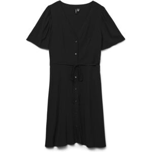 VERO MODA Women's Vmalba SS Short Dress WVN Noos, Black, XL VERO MODA Women's Vmalba SS Short Dress WVN Noos, Black, XL