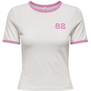 ONLY Onlnina Life S/S Contrast Top Box JRS, Cloud Dancer, L ONLY Onlnina Life S/S Contrast Top Box JRS, Cloud Dancer, L