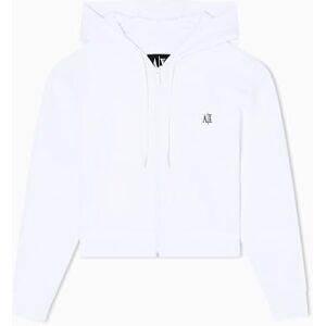 Armani Exchange Women's, Icon project, small logo embroidery, cropped fit Sweatshirt, Optic white, XL Armani Exchange Women's, Icon project, small logo embroidery, cropped fit Sweatshirt, Optic white, XL