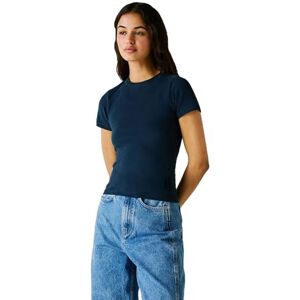 Pepe Jeans Women's Slim Fitted TEE T-Shirt, Blue(Dulwich Blue), XXS Pepe Jeans Women's Slim Fitted TEE T-Shirt, Blue(Dulwich Blue), XXS