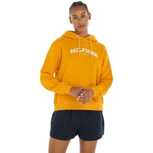 Tommy Hilfiger Women's REG MONOTYPE FLOCK HOODIE Rich Ochre XXS Tommy Hilfiger Women's REG MONOTYPE FLOCK HOODIE Rich Ochre XXS