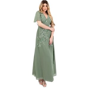 Maya Deluxe Women's Maxi Dress Ladies V-Neck Short Angel Sleeve Wrap Sequin Embellished Chiffon Tie Evening Occasion Prom Ball Gown, Deep Mint 6 Maya Deluxe Women's Maxi Dress Ladies V-Neck Short Angel Sleeve Wrap Sequin Embellished Chiffon Tie Evening Occasion Prom Ball Gown, Deep Mint 6