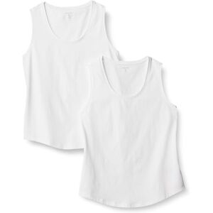Amazon Essentials Women's Regular-Fit 100% Cotton Sleeveless Tank Top, Pack of 2, White, XXL Amazon Essentials Women's Regular-Fit 100% Cotton Sleeveless Tank Top, Pack of 2, White, XXL