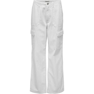ONLY Women's Onlmalfy-Inez Hw Cargo PNT Noos Trousers, Cloud Dancer/Stripes: Blue, M / 32L ONLY Women's Onlmalfy-Inez Hw Cargo PNT Noos Trousers, Cloud Dancer/Stripes: Blue, M / 32L