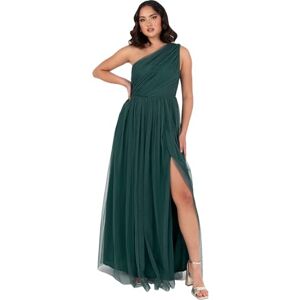 Anaya with Love Womens Ladies Maxi One Cold Shoulder Dress with Slit Split Sleeveless Prom Wedding Guest Bridesmaid Ball Evening Gown, Emerald Green 14 Anaya with Love Womens Ladies Maxi One Cold Shoulder Dress with Slit Split Sleeveless Prom Wedding Guest Bridesmaid Ball Evening Gown, Emerald Green 14