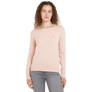 Tommy Hilfiger Women's CO Jersey Stitch Boat-NK Sweater Whimsy Pink XL Tommy Hilfiger Women's CO Jersey Stitch Boat-NK Sweater Whimsy Pink XL