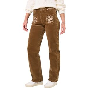 Joe Browns Womens Embroidered Mocha Stevie Trousers Corduroys, Brown, 16 UK Joe Browns Womens Embroidered Mocha Stevie Trousers Corduroys, Brown, 16 UK