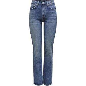 ONLY Women's Onlwillow Hw Db Straight DNM Dot Jeans, Dark Denim Blue, 27W x 32L ONLY Women's Onlwillow Hw Db Straight DNM Dot Jeans, Dark Denim Blue, 27W x 32L