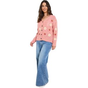 Joe Browns Women's Strawberry and Daisy Embroidered Cardigan, Regular, Pink, UK 12 Joe Browns Women's Strawberry and Daisy Embroidered Cardigan, Regular, Pink, UK 12