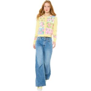 Joe Browns Womens Bold Floral Patchwork Cardigan Sweater, Lemon, 12 UK Joe Browns Womens Bold Floral Patchwork Cardigan Sweater, Lemon, 12 UK