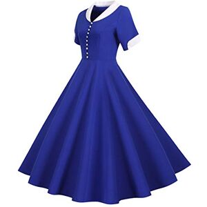 Dresses For Women Uk 0301a102809 FunAloe Casual Dresses Vintage Dresses for Women 1950 Sundress Patterns Summer Trousers UK Swing Dresses UK Sale Short Sleeve Crewneck Dress Women 1950S Retro Dress Print Dress Blue