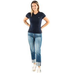 Tommy Jeans Women’s Short Sleeve Round Neck Slim T-Shirt, Blue (Dark Night Navy), L Tommy Jeans Women’s Short Sleeve Round Neck Slim T-Shirt, Blue (Dark Night Navy), L