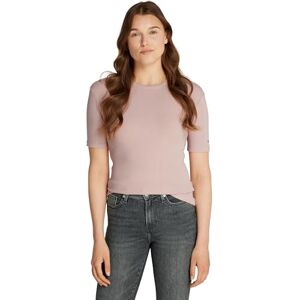 Tommy Hilfiger Women’s Short Sleeve Ribbed Round Neck T-Shirt, Pink (Foggy Pink), L Tommy Hilfiger Women’s Short Sleeve Ribbed Round Neck T-Shirt, Pink (Foggy Pink), L