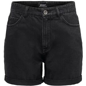 ONLY Women's ONLVEGA HW MOM DNM Shorts NOOS Denim, Black (Black-2), S ONLY Women's ONLVEGA HW MOM DNM Shorts NOOS Denim, Black (Black-2), S