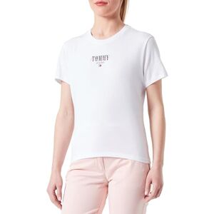 Tommy Jeans Women Short-Sleeve T-Shirt Slim Crew Neck, White (White), XL Tommy Jeans Women Short-Sleeve T-Shirt Slim Crew Neck, White (White), XL