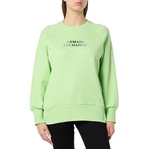 Armani Exchange Women's Metallic Logo Terry Crewneck Pullover Sweatshirt, Agave, L Armani Exchange Women's Metallic Logo Terry Crewneck Pullover Sweatshirt, Agave, L