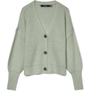 VERO MODA Women's VMLEA LS V-Neck Cuff Cardigan NOOS Sweater, Green, S VERO MODA Women's VMLEA LS V-Neck Cuff Cardigan NOOS Sweater, Green, S