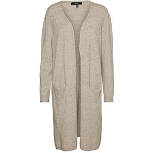 VERO MODA Women's Vmdoffy Ls Long Open Cardi Ga Noos Cur Cardigan Sweater, Sepia Tint/Detail: Melange, 20/22 VERO MODA Women's Vmdoffy Ls Long Open Cardi Ga Noos Cur Cardigan Sweater, Sepia Tint/Detail: Melange, 20/22
