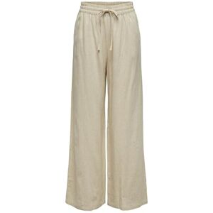 JDY Women's say Linen Hw Wide Pant WVN Noos Trousers, Oatmeal/Detail: Melange, L / 32L JDY Women's say Linen Hw Wide Pant WVN Noos Trousers, Oatmeal/Detail: Melange, L / 32L
