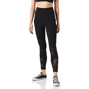 Urban Classics Women's Ladies Highwaist Lace Inset Leggings, Black, L Urban Classics Women's Ladies Highwaist Lace Inset Leggings, Black, L
