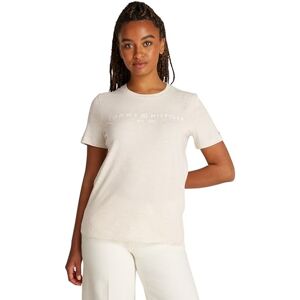 Tommy Hilfiger Women's Round Neck Short Sleeve T-Shirt, Off-White (Oatmilk Heather), XS Tommy Hilfiger Women's Round Neck Short Sleeve T-Shirt, Off-White (Oatmilk Heather), XS