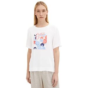 TOM TAILOR Ladie's 1035460 T-Shirt, 10315-Whisper White, S TOM TAILOR Ladie's 1035460 T-Shirt, 10315-Whisper White, S