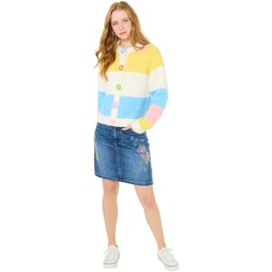 Joe Browns Women's Stripe Flower Popper Button Cardigan, Regular, Cream, UK 14 Joe Browns Women's Stripe Flower Popper Button Cardigan, Regular, Cream, UK 14